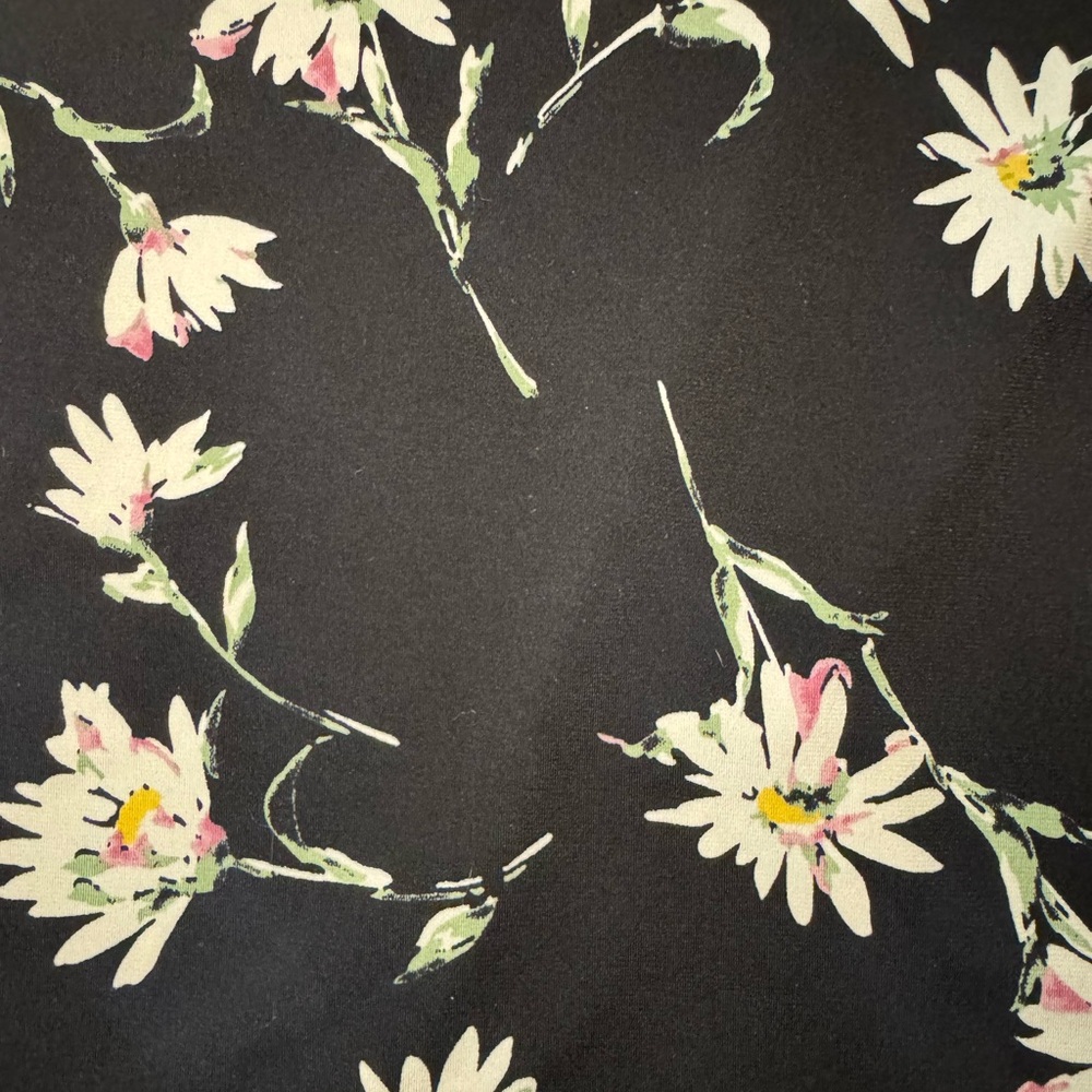 Strappy Cold Shoulder Black Floral Top Size Medium - Picture 3 of 6